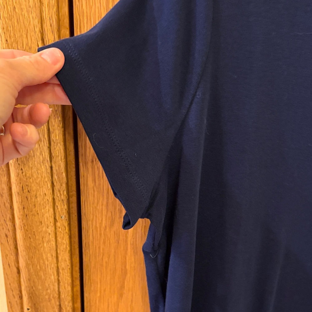St. John's Bay Navy V-Neck Short Sleeve Tee - Picture 4 of 8